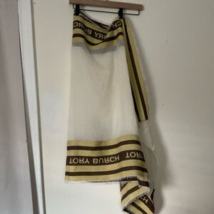 Light Cream Tory Burch Scarf